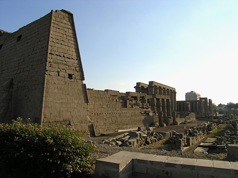 Western walls of Luxor Temple